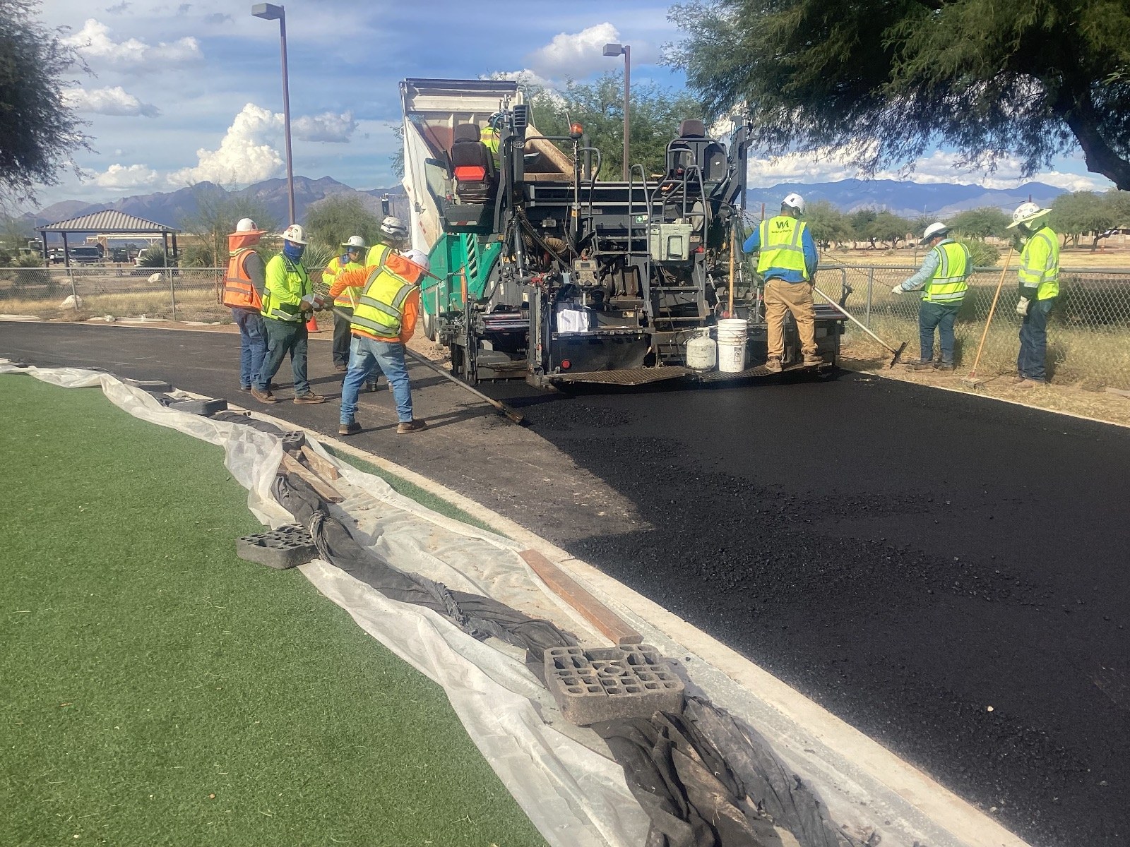 Red Arrow paving crew working on Benko Track at Davis-Monthan Air Force Base